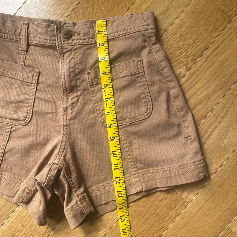 Toad&Co Utility High Rise Shorts Organic Cotton Tencel Beige Size 2 Pockets - Picture 4 of 8